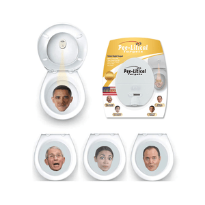 Conservative Comedy Peelitcal Target The Socialist Squad (Obama, Fauci, AOC, Schiff) Pee-Litical Target Toilet Light Projector